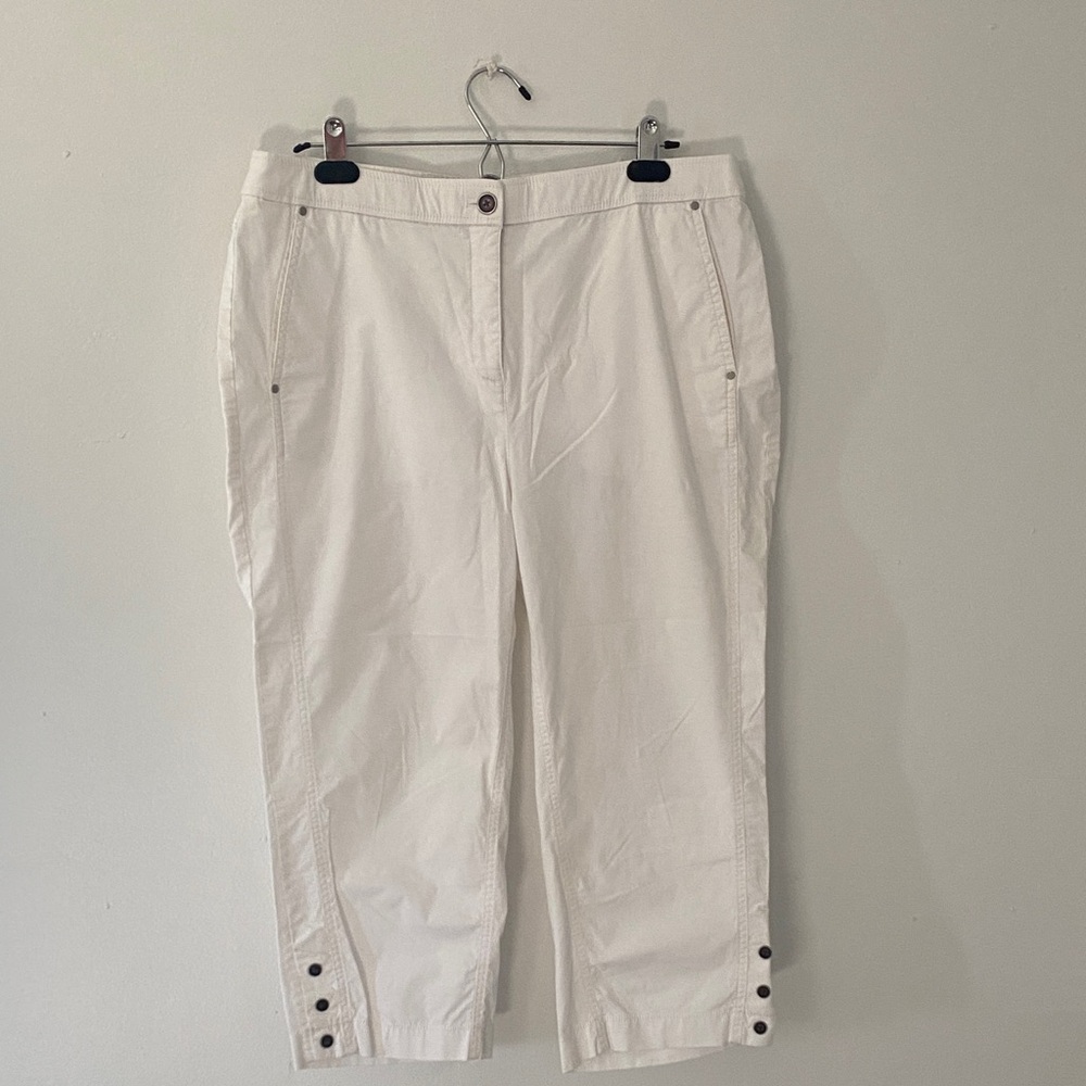 Chico's White Cotton-Blend Casual Chinos